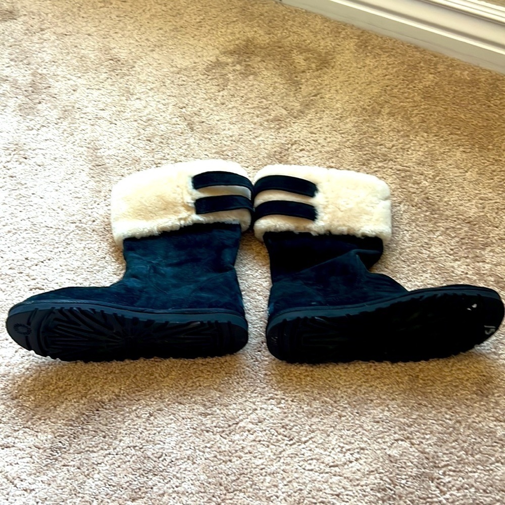 UGG calf-length suede and sheepskin boots